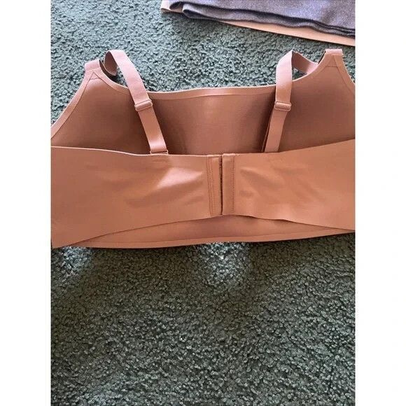 Auden Luxury Collection Womens XL Bonded Microfiber Padded Scoop Bralette nude - Picture 5 of 8